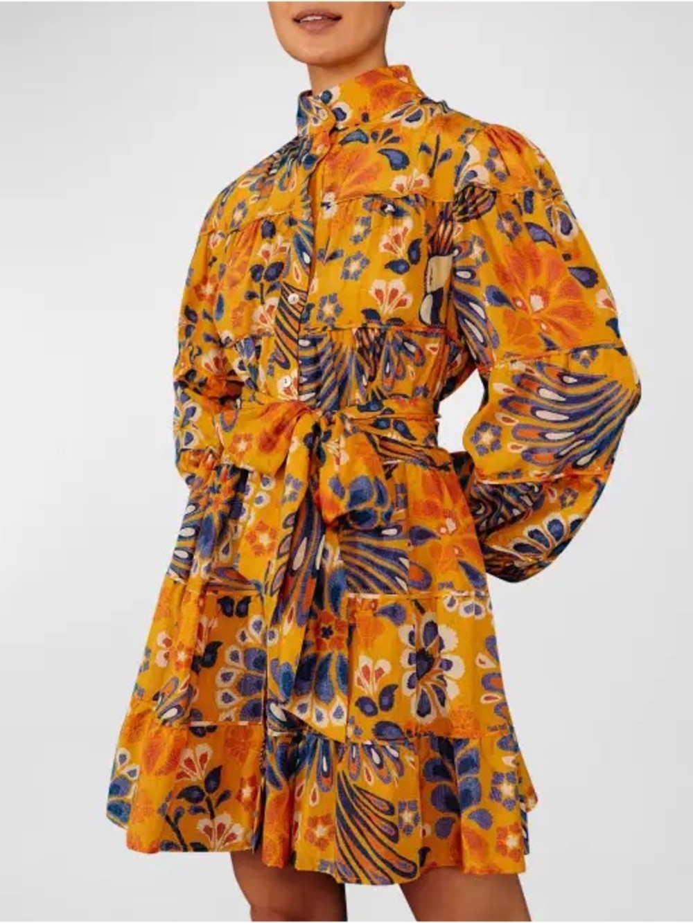 FARM Rio 💛 Pineapple Flower Mini Dress Yellow Large NWT - Picture 13 of 13
